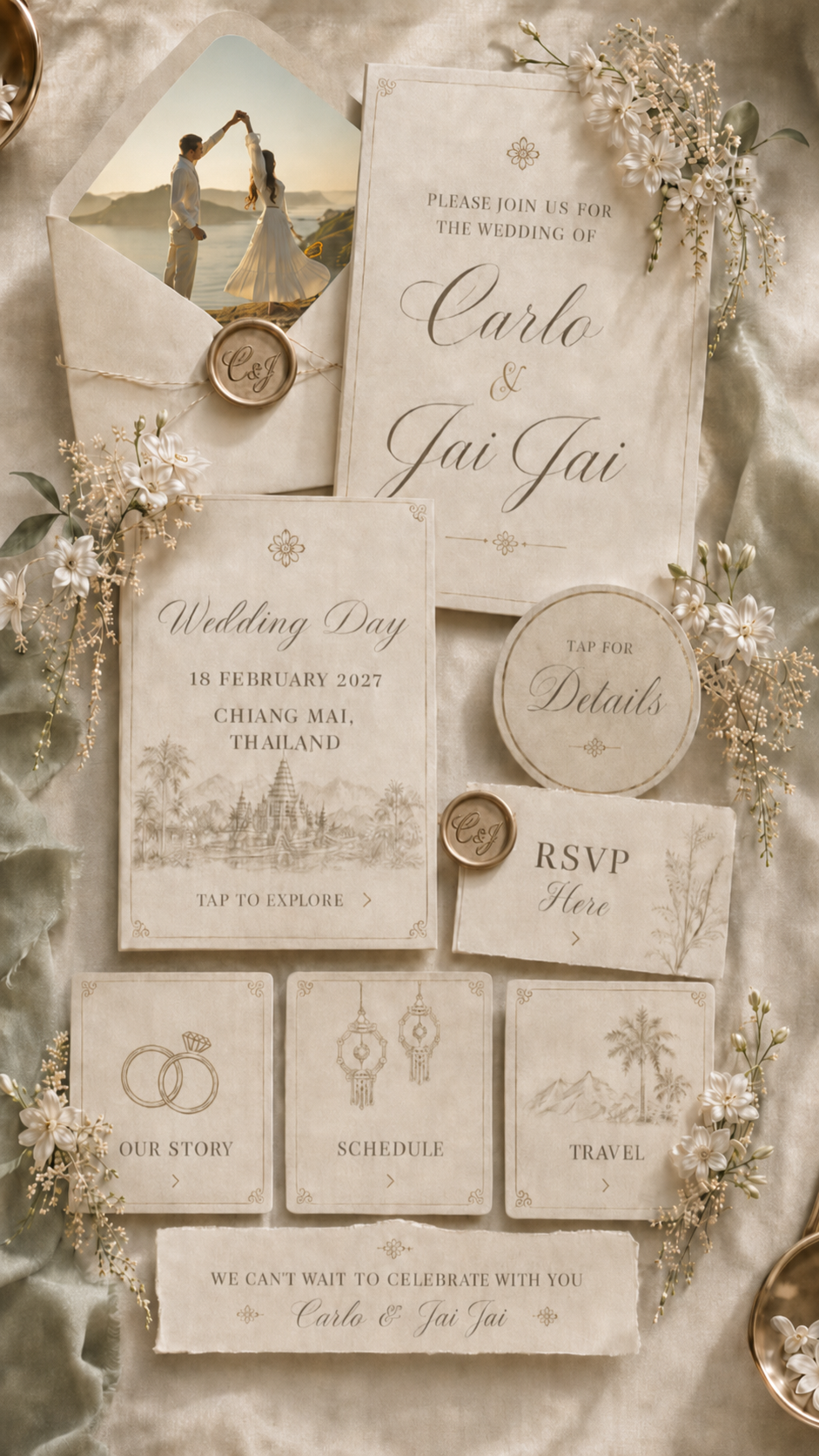 Wedding Menu — Tap to explore