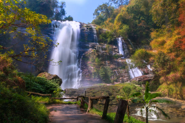 Tropical waterfall in Chiang Mai jungle